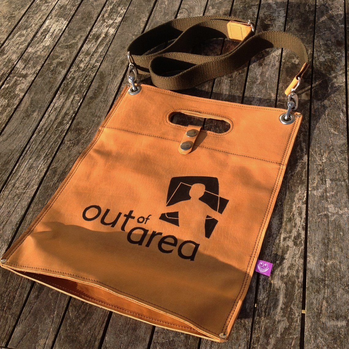 Leather Bag with Out of Area Logo