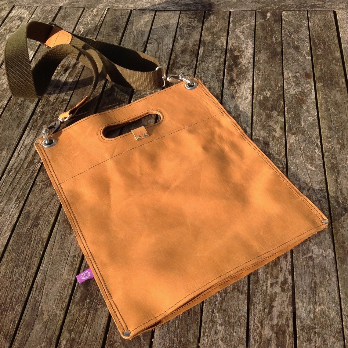 Leather Bag with Out of Area Logo