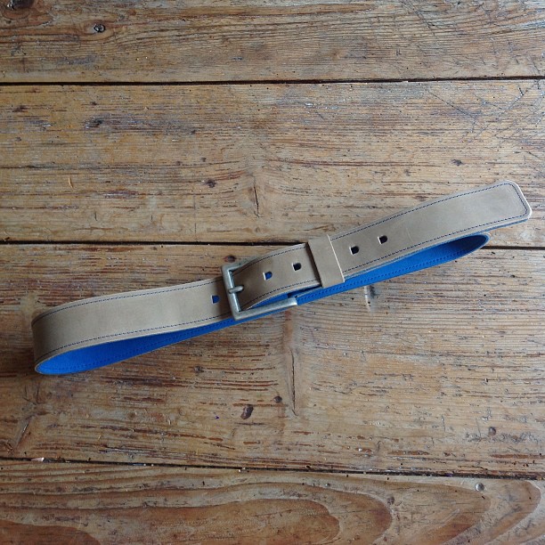 Beach and Sky Blue color leather belt