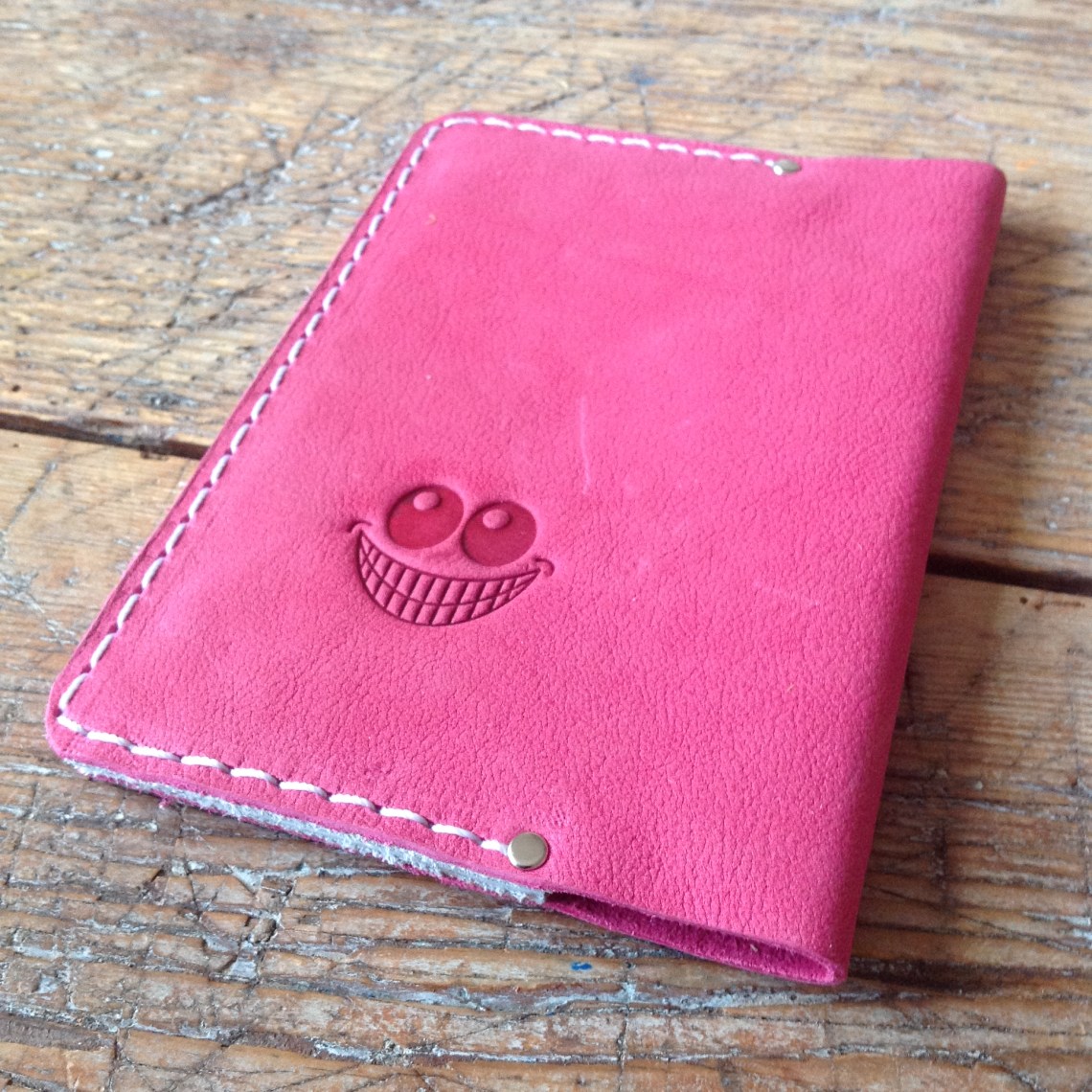 Leather passport cover back