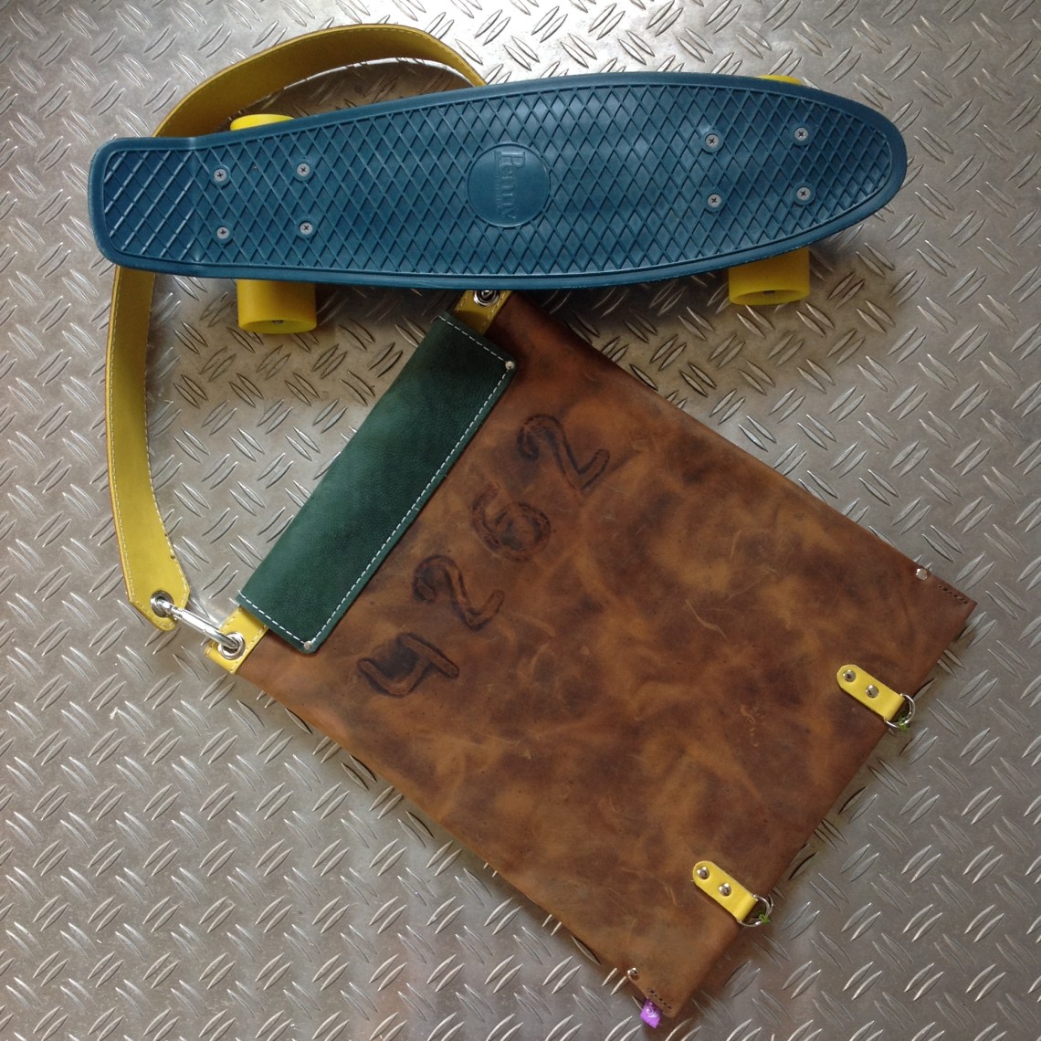 Leather Skatebag back