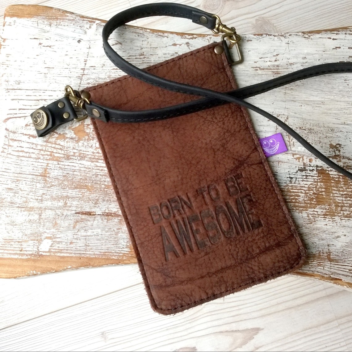 Small leather purse for mobile phone