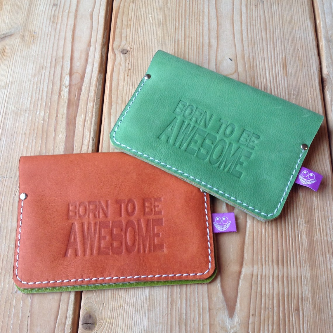 Leather passport cover BorntobeAwesome