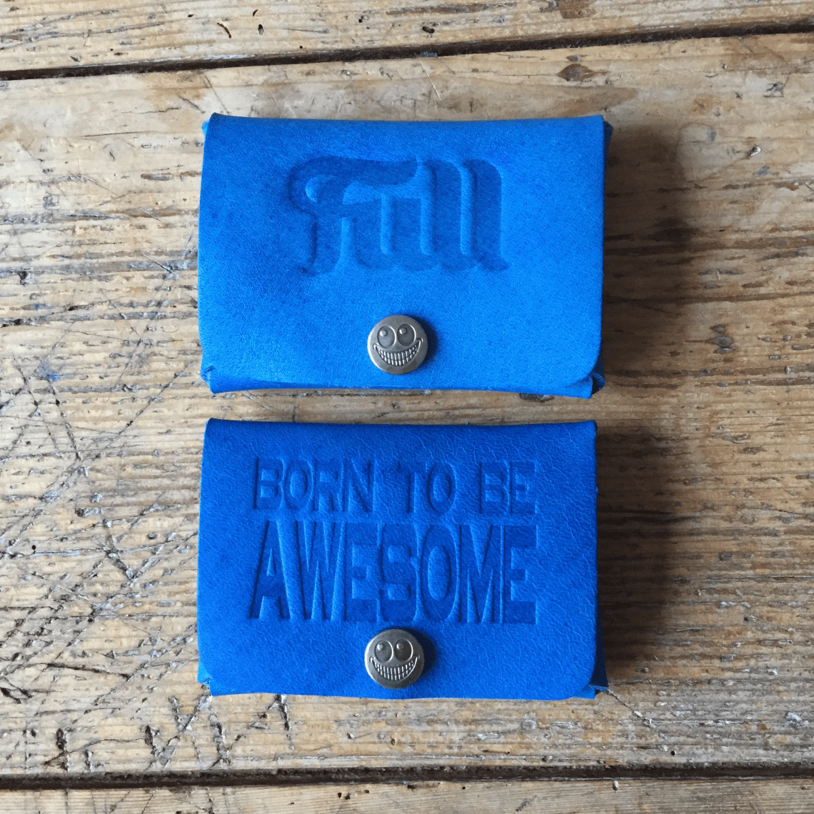 Leather mini wallet FULL blue