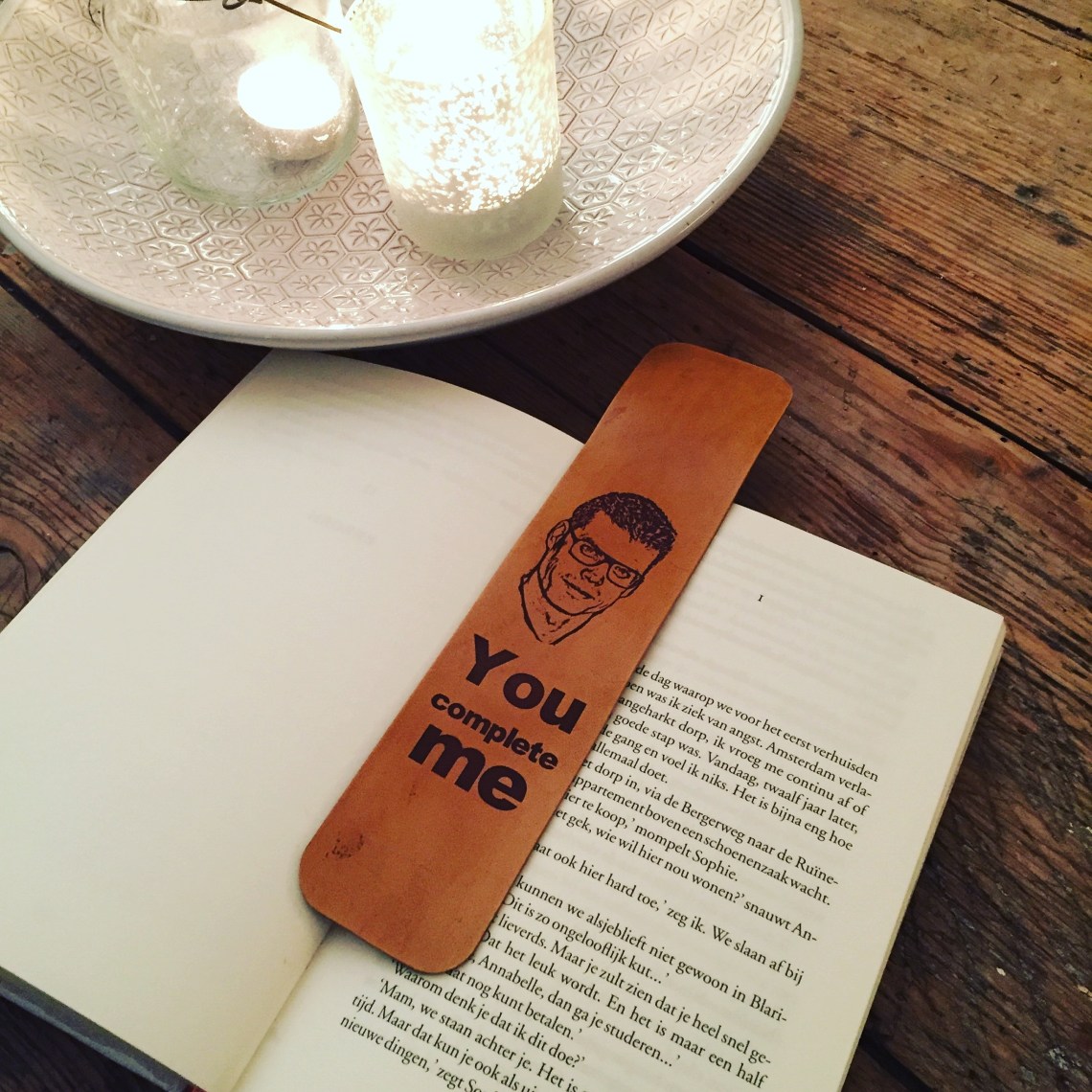 Leather bookmark